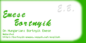 emese bortnyik business card